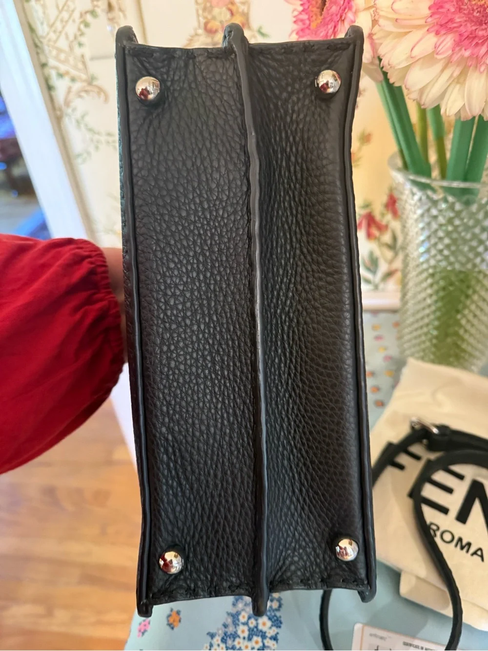 Fendi Selleria Peekaboo Mini – Black Cuoio Romano Leather